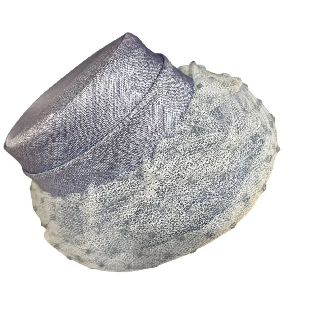 Vintage hat Elegant Blue and White Women's Hat